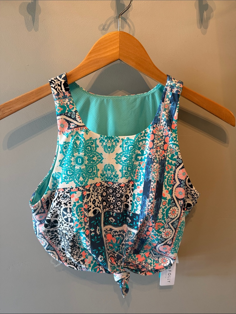 Seafolly Moroccan Moon Printed Tie-Front Swim Tank Size Large